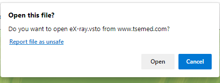 Open eX-ray.vsto install file
